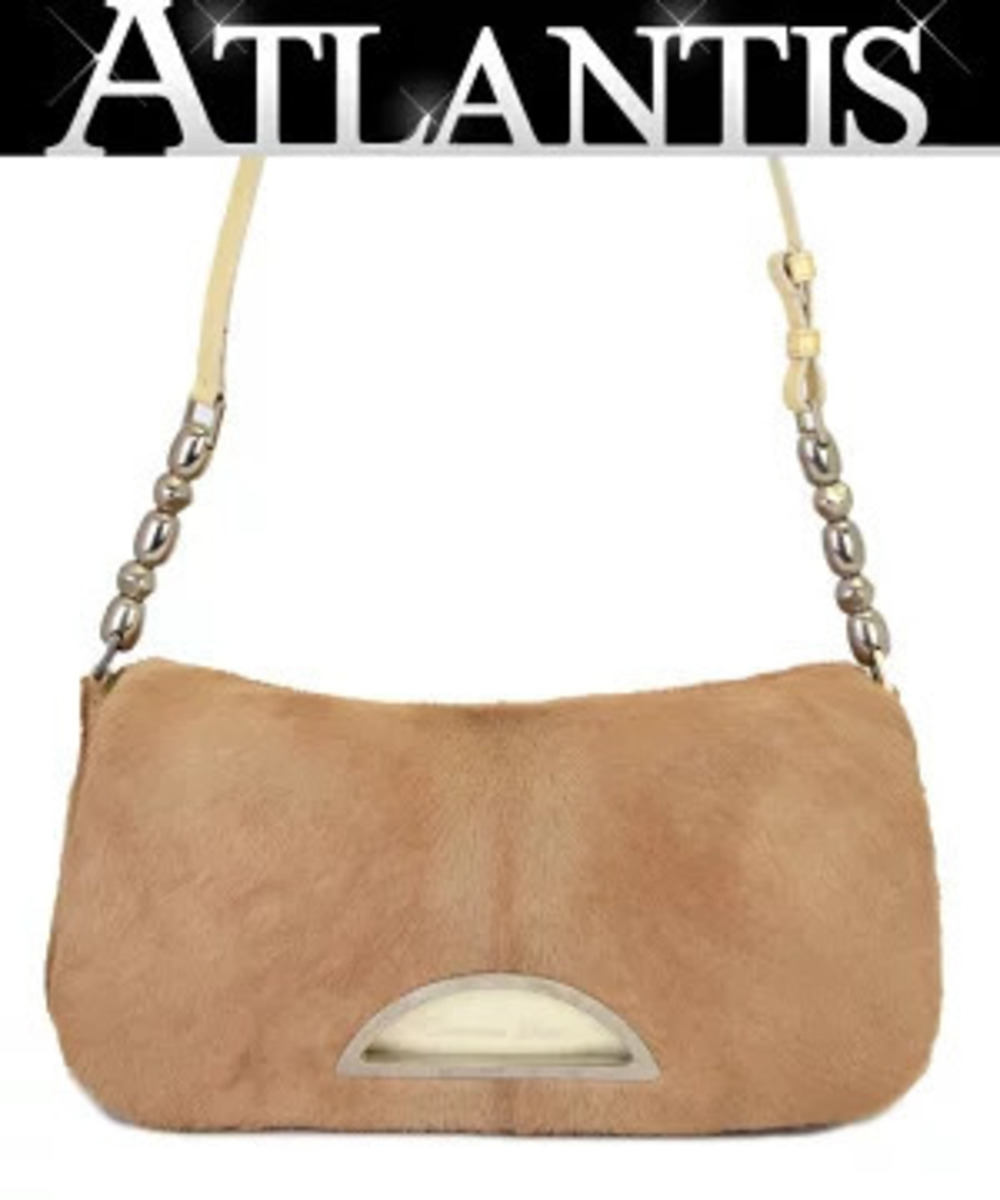 Christian Dior Maris Pearl Hobo Bag Calfskin Beige Cream
